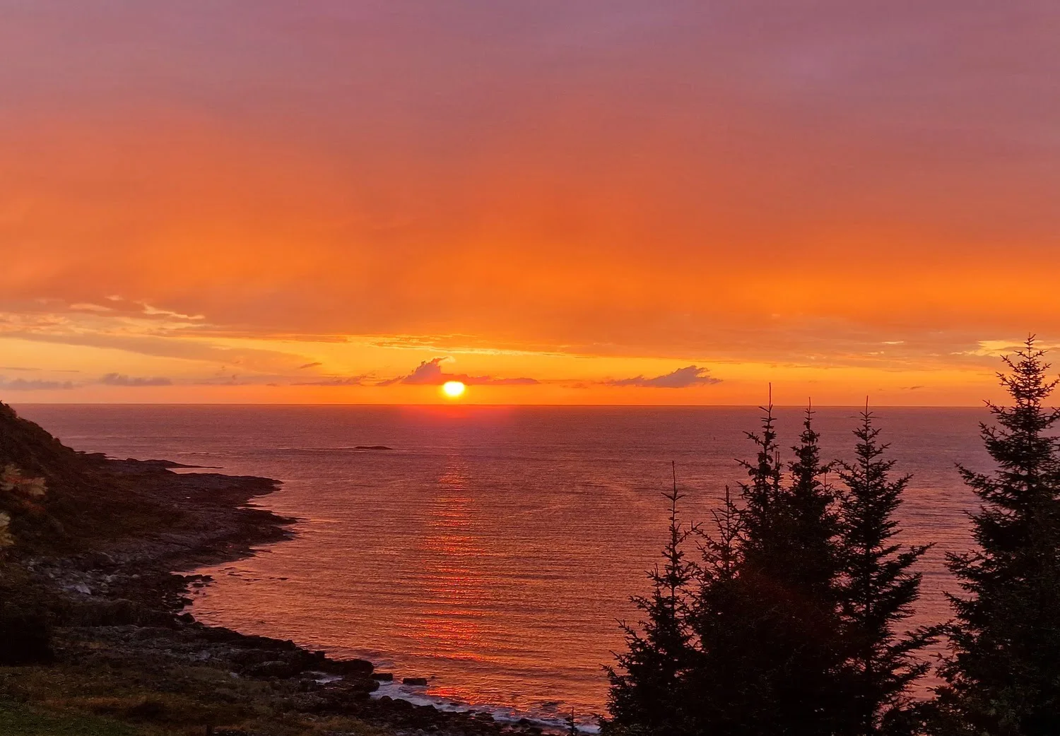 Dramatic sunset over the ocean at Nordøyane — home of Havgaprock festival