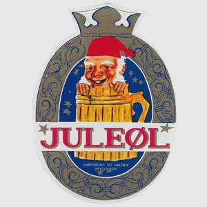 Norwegian juleøl label with Santa Claus illustration