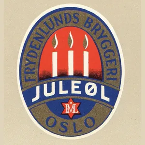 Decorated Norwegian Christmas beer label