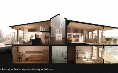 Historic schoolhouse converted to apartments in Folldal