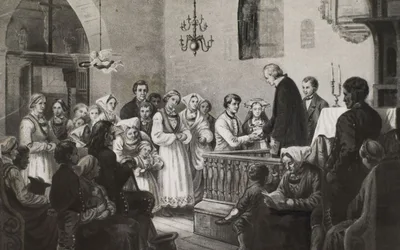 A traditional Norwegian wedding scene