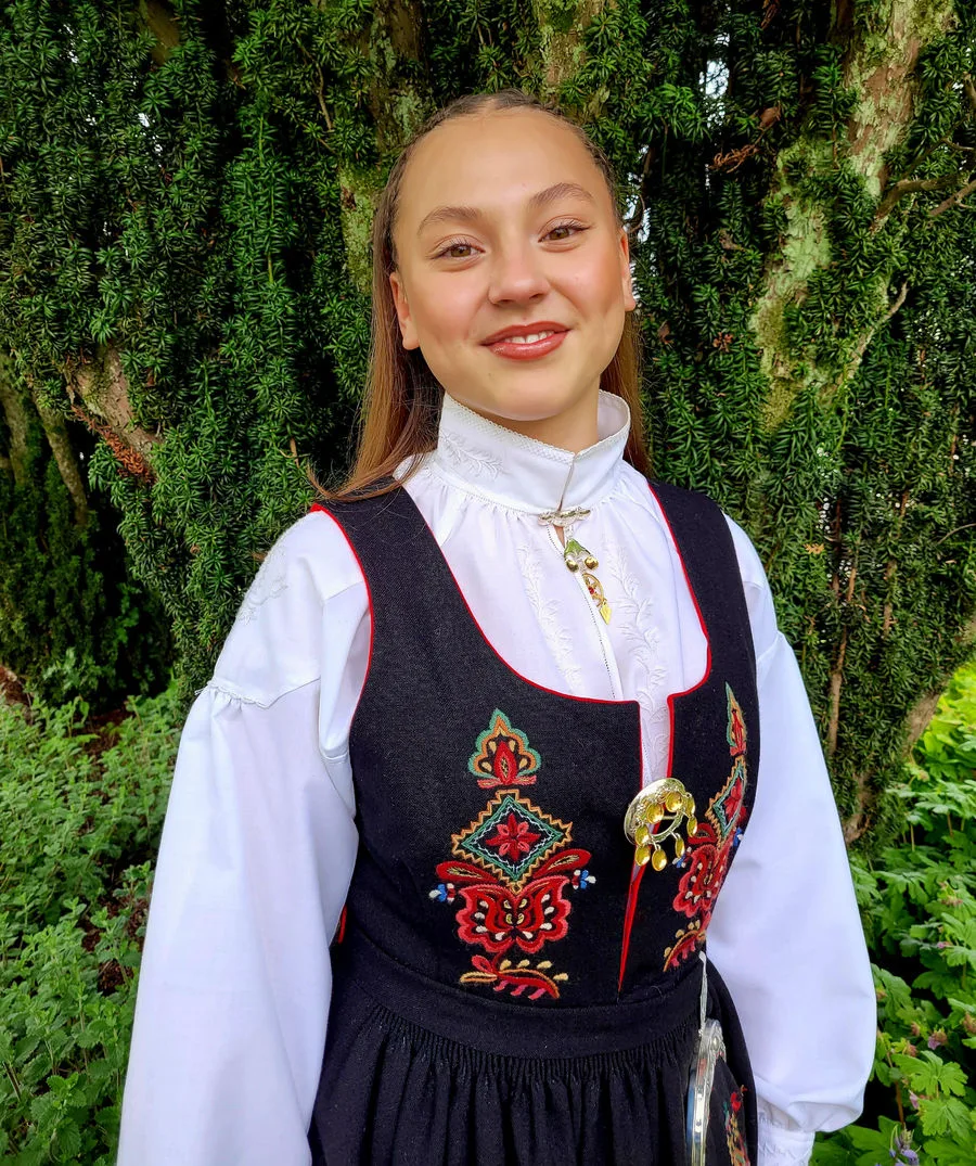 Beautiful Sarah wearing the Ørskog bunad at her confirmation day