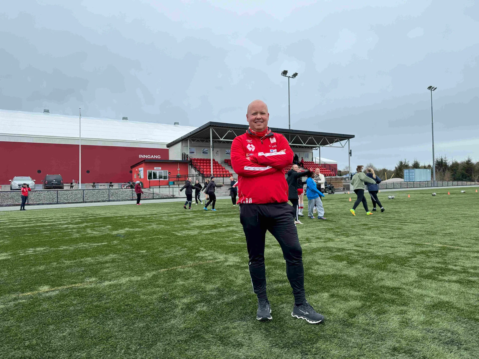 Roger at the football field in Aukra