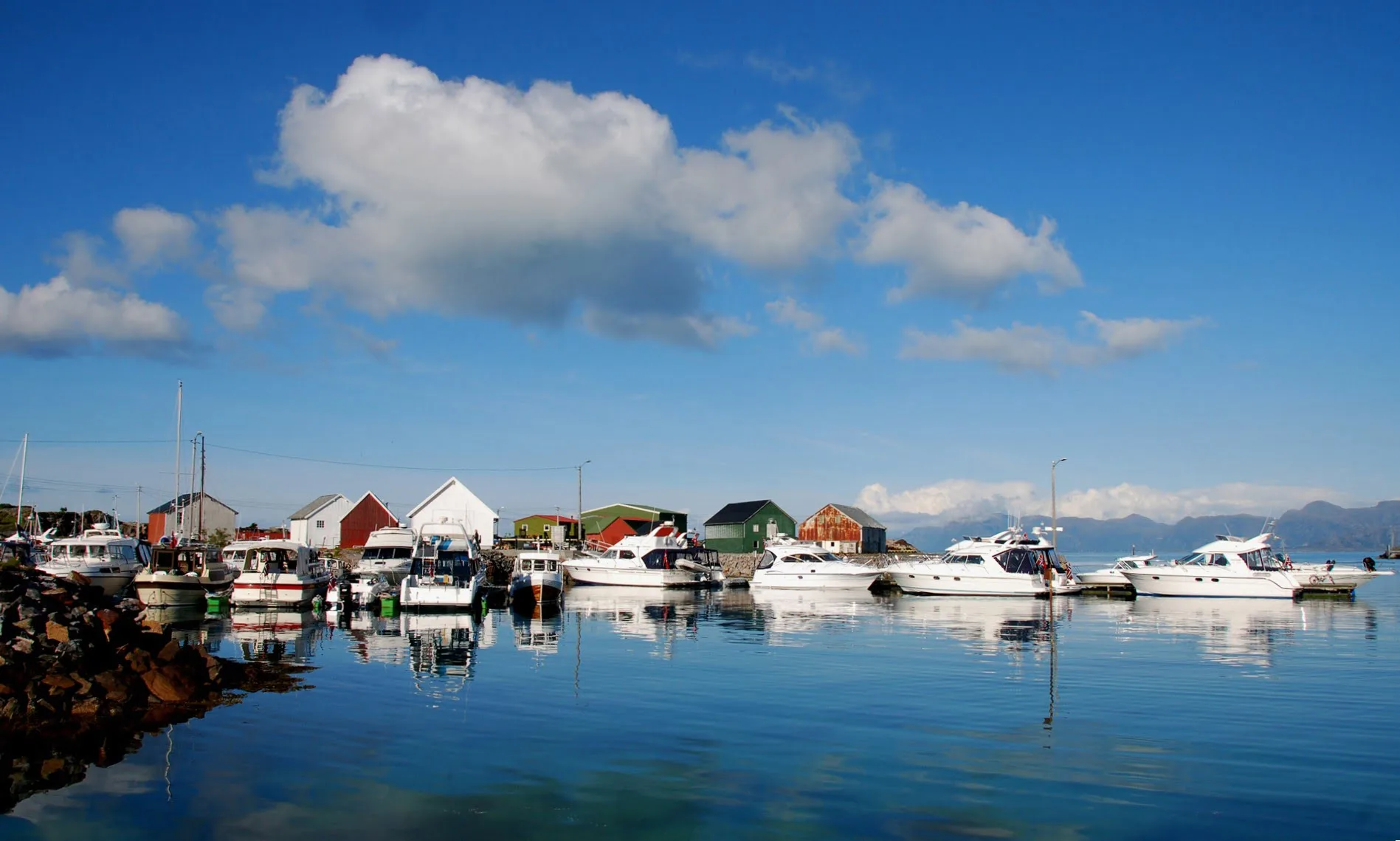 Many boats in a marina