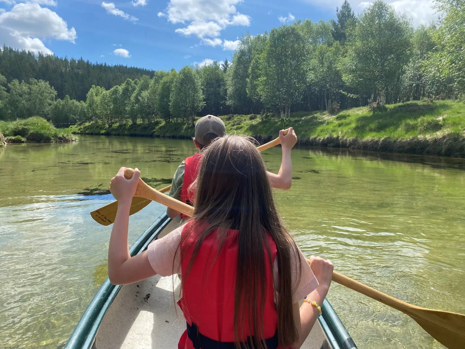 Canoeing on calm waters near Folldal