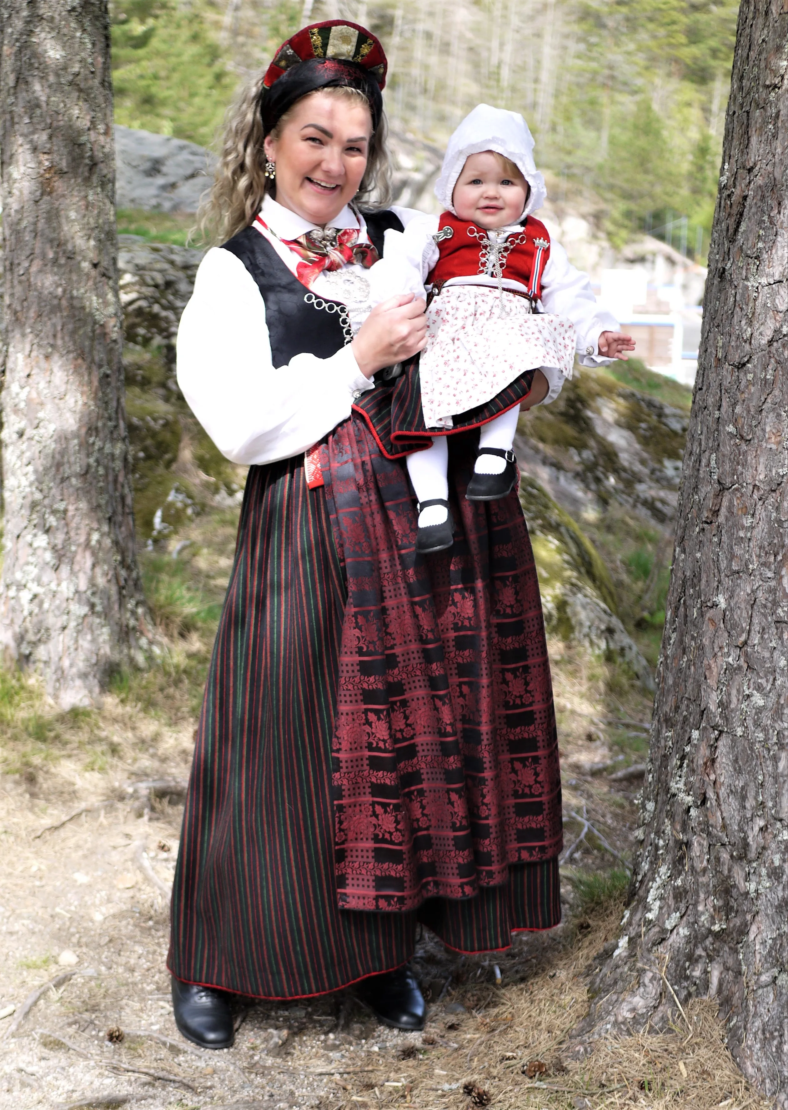 Mother and baby in traditional bunad