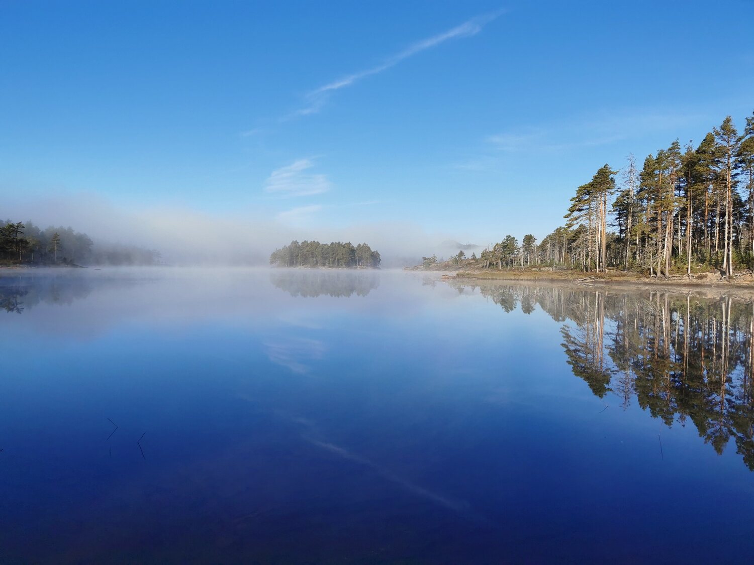 Mykland village surrounded by forests and lakes in Agder