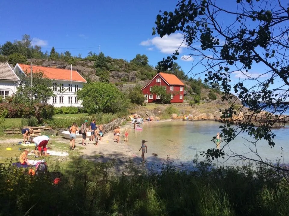 Sandøya landscape with rocky shores and dense forests