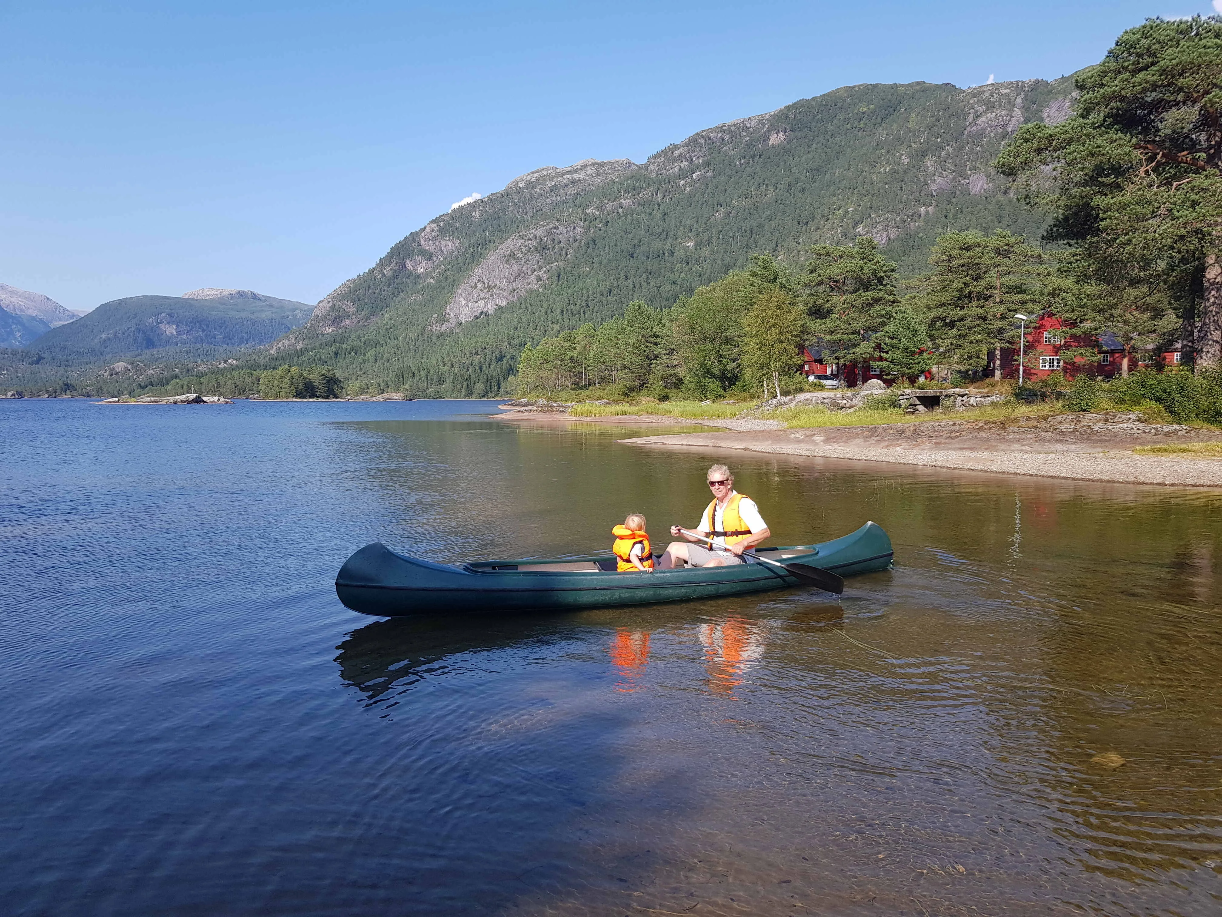 Ola Solheim and his grandson Gard enjoying the outdoors