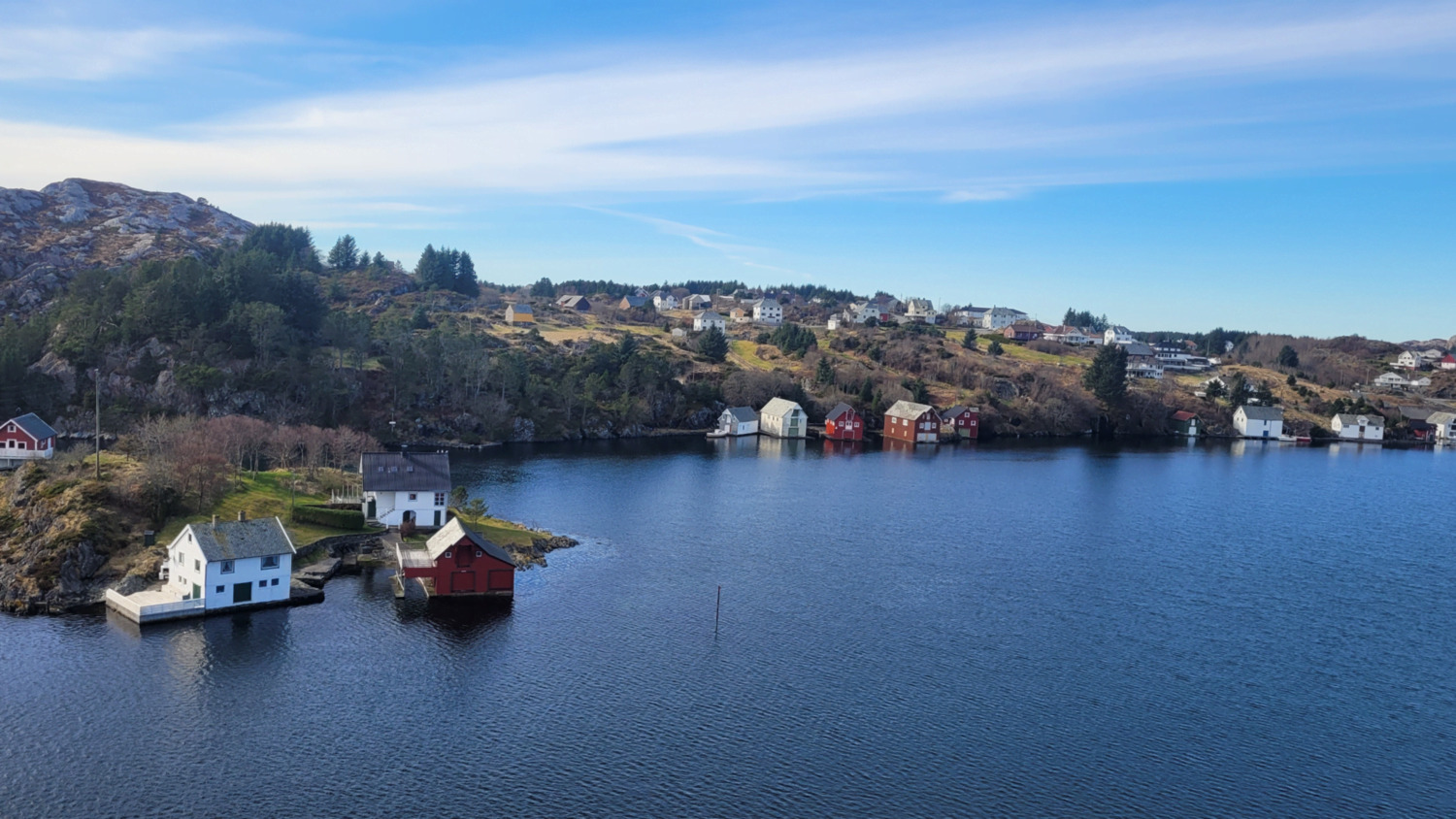 Telavåg village aerial view