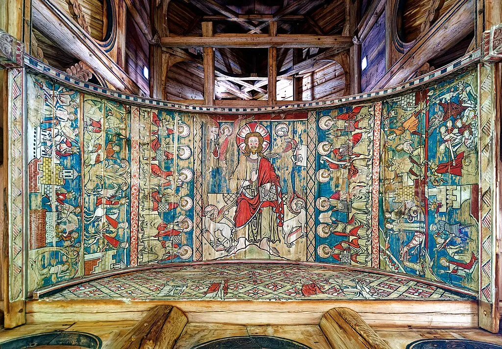 13th-century murals inside Torpo Stave Church