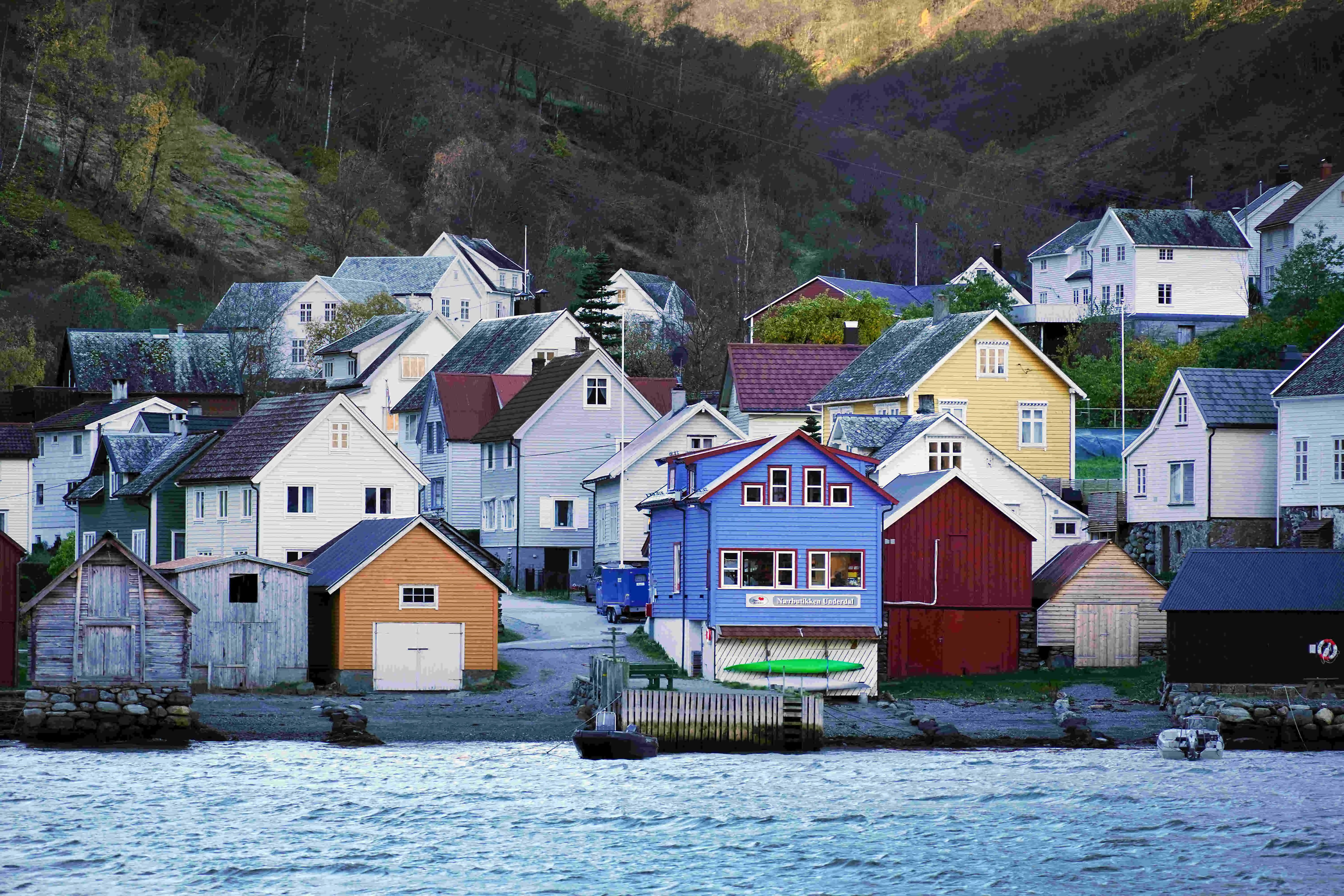 Undredal village by the fjord
