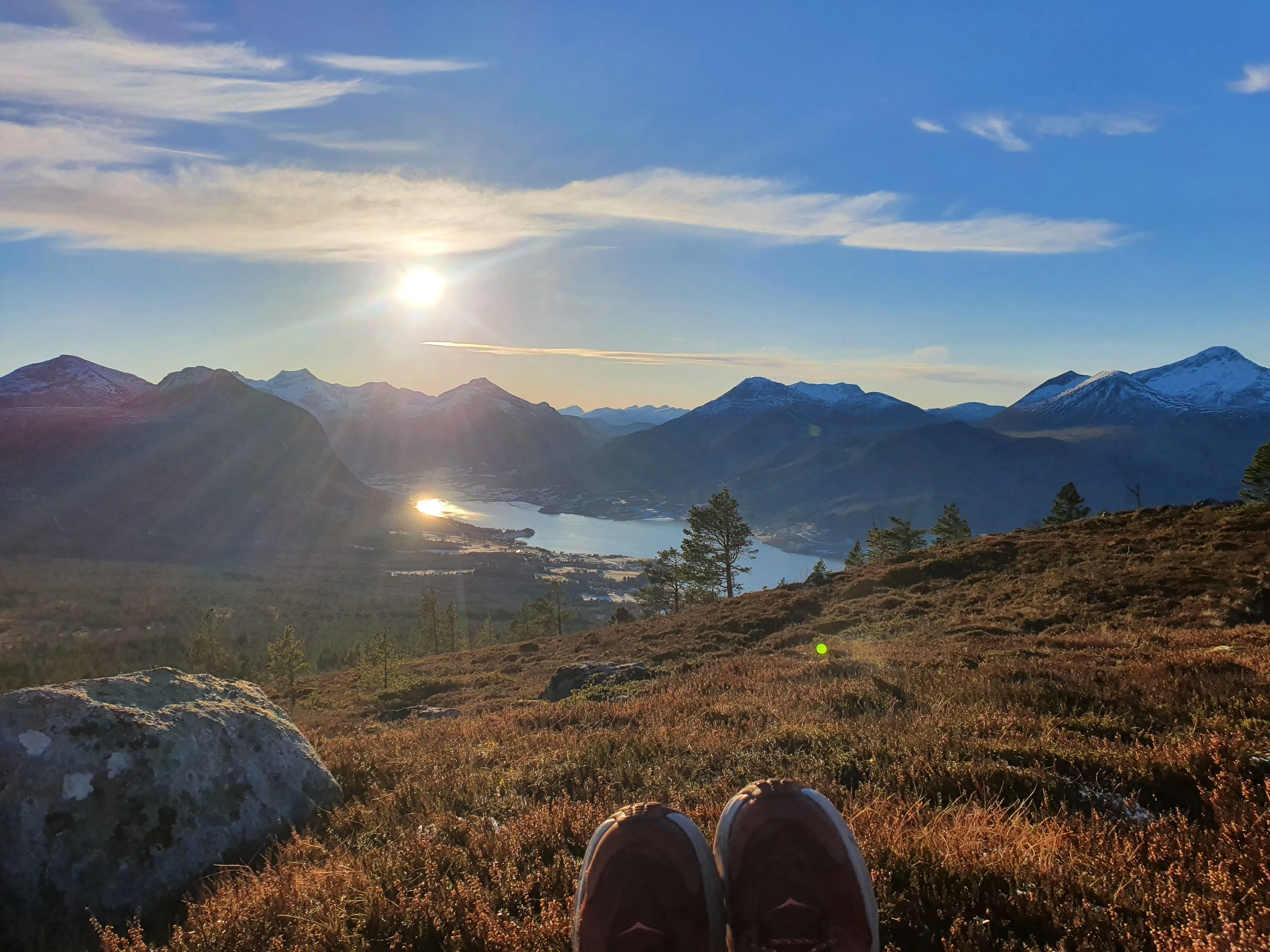 Mountains and fjord view from Vikebukt