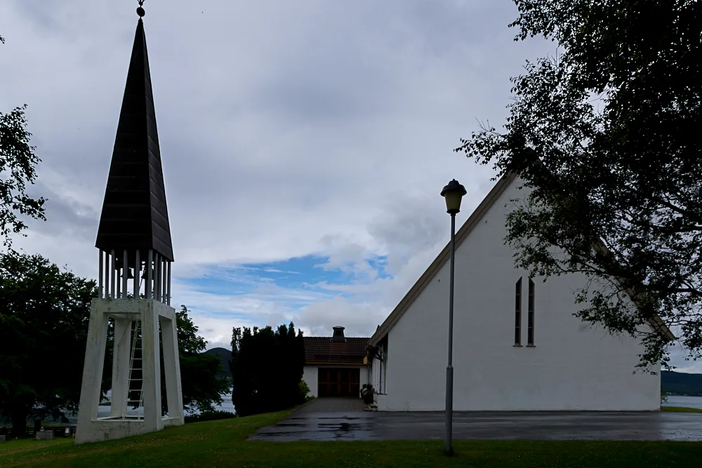 Vike Church in Vikebukt, near the site of the Viking-era boat grave