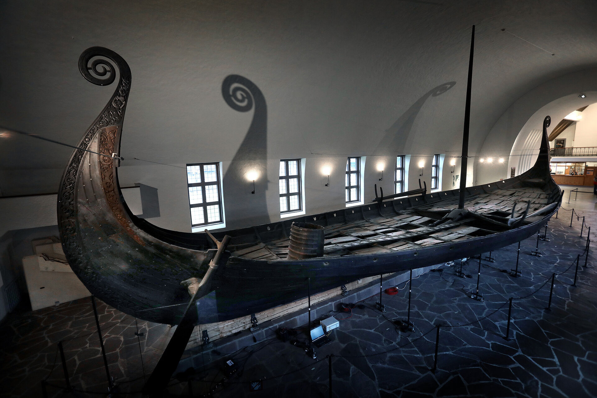 The Oseberg ship on display at the Viking Ship Museum in Oslo